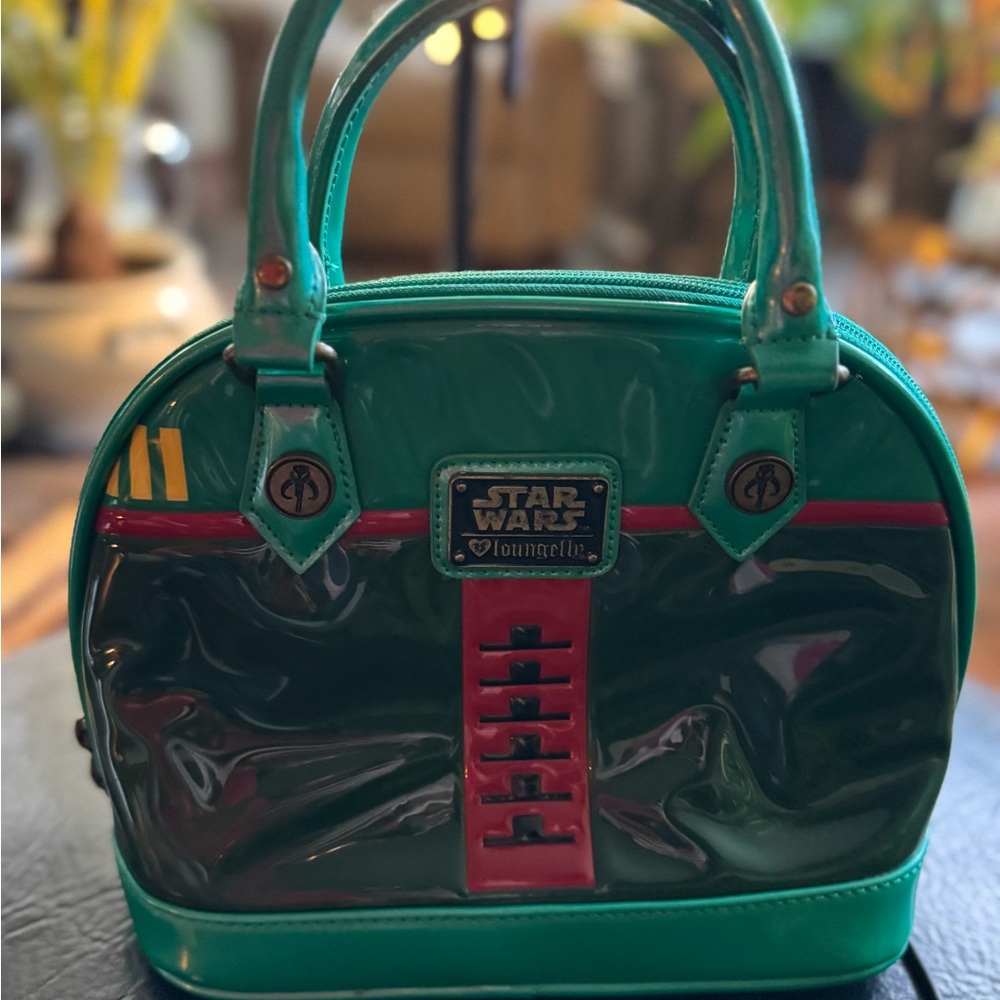 Loungefly Green and Red Satchel Bag with Dome Shape